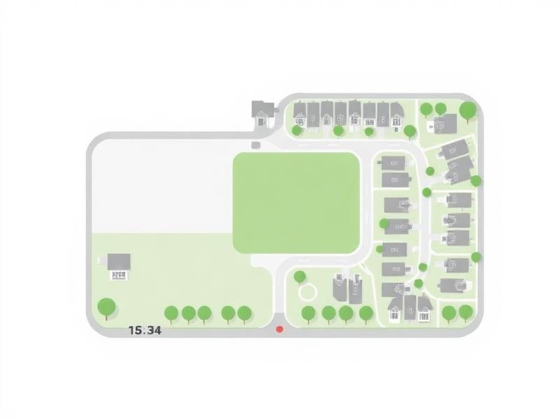 Community perimeter map showing common areas highlighted, private areas muted
